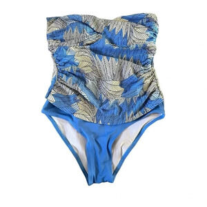 Fullsand Women's Blue Off The Shoulder One Piece Swimsuit Size XXG